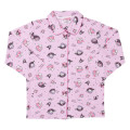 Japan Sanrio Long Sleeve Shirt Pajamas (M) - Kuromi & My Melody : Good Dream Pink - 2