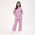 Japan Sanrio Long Sleeve Shirt Pajamas (M) - Kuromi & My Melody : Good Dream Purple - 5