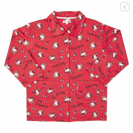 Japan Sanrio Long Sleeve Shirt Pajamas (L) - Hello Kitty : Bear Red - 2