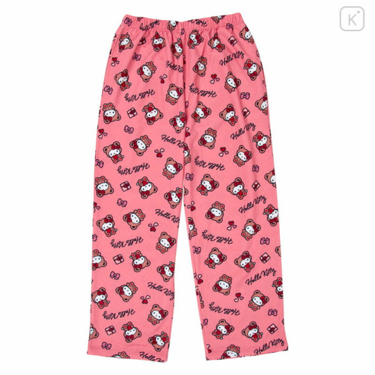 Japan Sanrio Long Sleeve Shirt Pajamas (L) - Hello Kitty : Bear Pink - 3