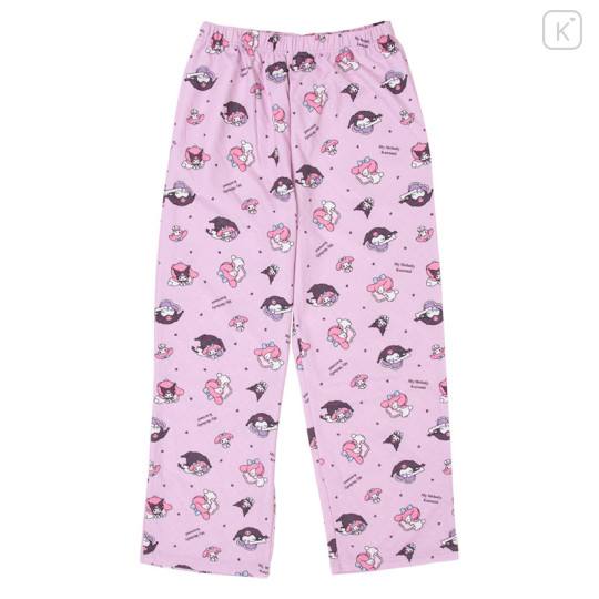 Japan Sanrio Long Sleeve Shirt Pajamas (L) - Kuromi & My Melody : Good Dream Pink - 3