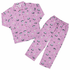 Japan Sanrio Long Sleeve Shirt Pajamas (L) - Kuromi & My Melody : Good Dream Purple