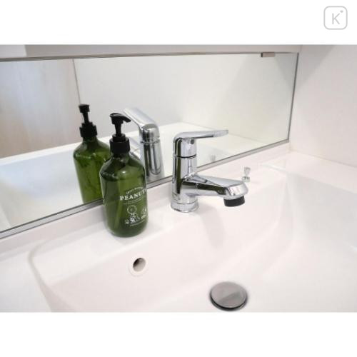 Japan Peanuts Soap Dispenser Bottle - Snoopy & Woodstock : Bath Time Dark Green - 5