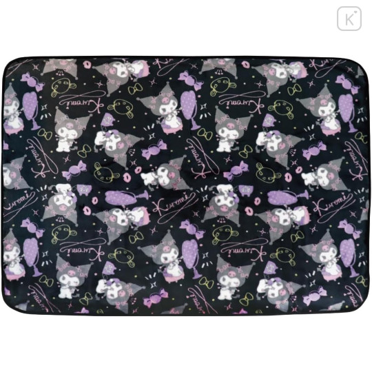 Japan Sanrio Fluffy Throw Blanket - Kuromi : Beauty Queen Black - 1
