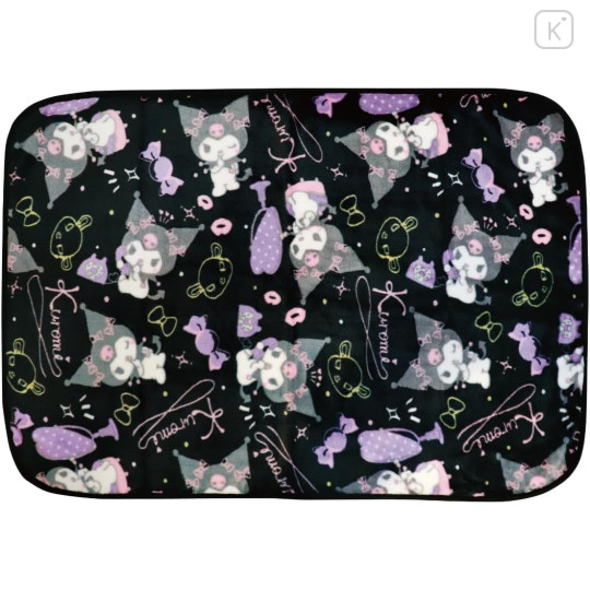 Japan Sanrio Fluffy Lap Blanket - Kuromi : Beauty Queen Black - 1