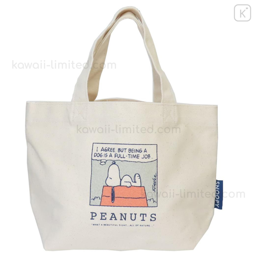 Japan Peanuts Mini Tote Bag - Snoopy : Full Time Job Japan Peanuts Mini Tote Bag - Snoopy : Full Time Job