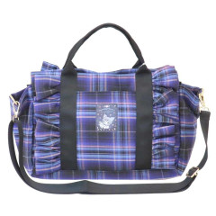 Japan Sanrio 2 Way Mini Tote Bag - Kuromi : 20th Anniversary Frill Black Purple