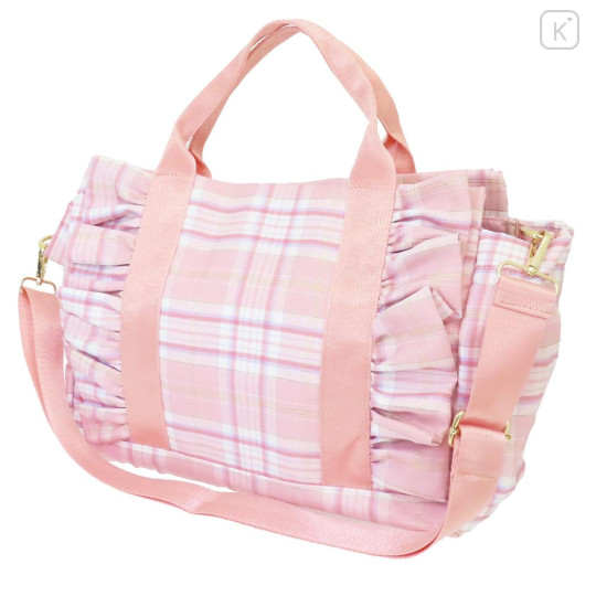 Japan Sanrio 2 Way Mini Tote Bag - My Melody : 50th Anniversary Frill Pink - 2