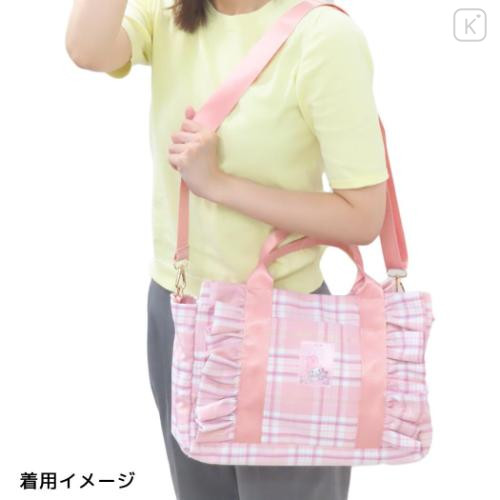 Japan Sanrio 2 Way Mini Tote Bag - My Melody : 50th Anniversary Frill Pink - 5