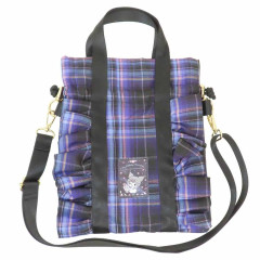 Japan Sanrio Shoulder Crossbody Bag - Kuromi : 20th Anniversary Frill Black Purple