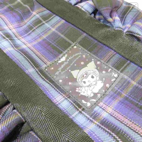 Japan Sanrio Shoulder Crossbody Bag - Kuromi : 20th Anniversary Frill Black Purple - 4