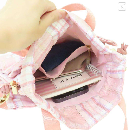 Japan Sanrio Shoulder Crossbody Bag - My Melody : 50th Anniversary Frill Pink - 3