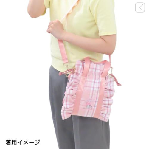 Japan Sanrio Shoulder Crossbody Bag - My Melody : 50th Anniversary Frill Pink - 5