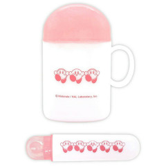 Japan Kirby Toothbrush Set - Kirby : Play With Waddle Dee Light Pink