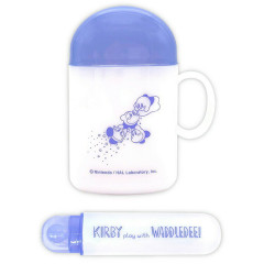 Japan Kirby Toothbrush Set - Kirby : Play With Waddle Dee Light Purple Blue