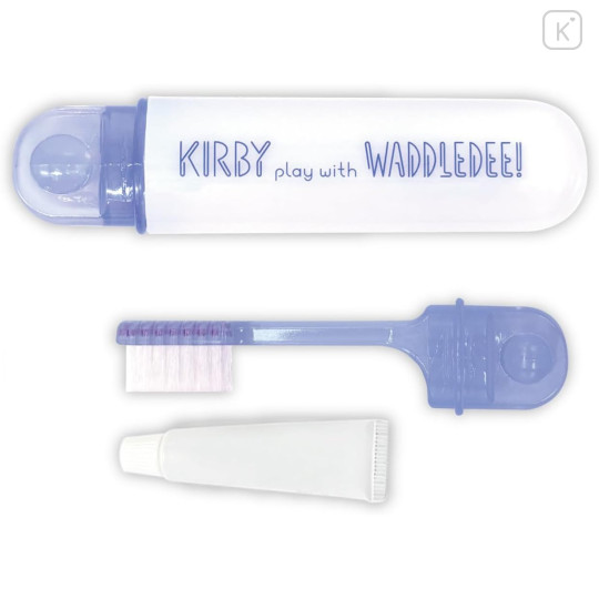 Japan Kirby Toothbrush Set - Kirby : Play With Waddle Dee Light Purple Blue - 2