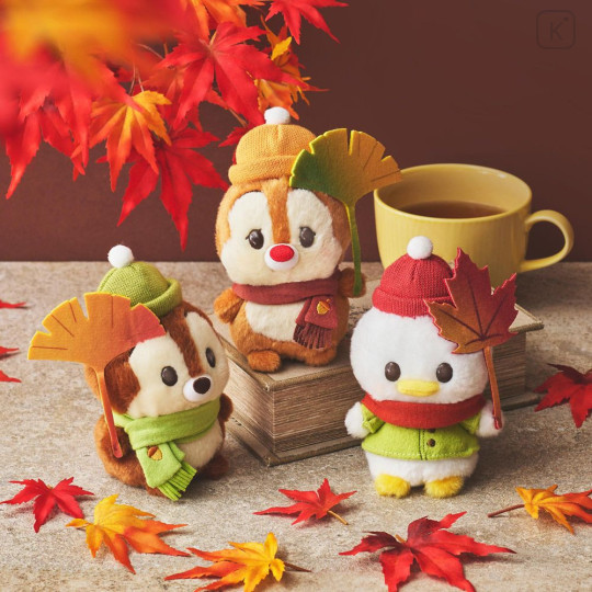Japan Disney Store Urupocha-chan Plush - Chip : Autumn Maple Leaf - 6