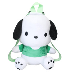 Japan Sanrio Plush Backpack - Pochacco : Sitting Green