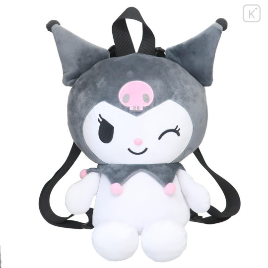 Japan Sanrio Plush Backpack - Kuromi : Sitting - 1