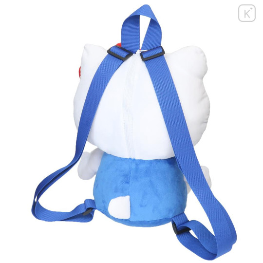Japan Sanrio Plush Backpack - Hello Kitty : Sitting Blue - 2