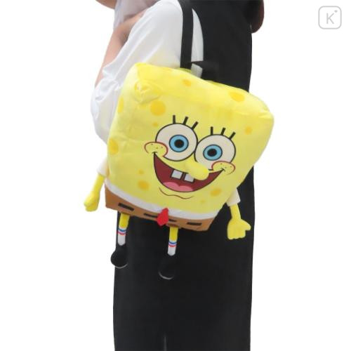 Japan Spongebob SquarePants Plush Backpack - Sitting - 4