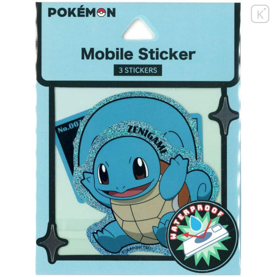 Japan Pokemon Waterproof Mobile Sticker Pack - Squirtle : Glitter - 1
