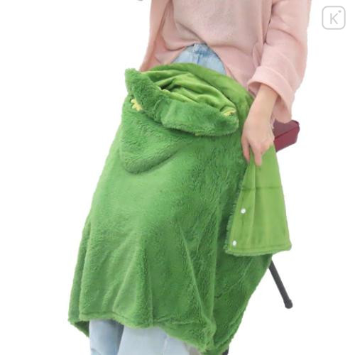 Japan Moomin Fluffy Hooded Blanket - Snufkin : Green - 5
