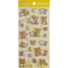 Japan San-X Marshmallow Stickers - Rilakkuma : Squishy Rhinestones Yellow