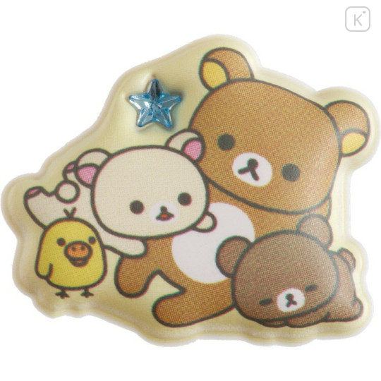 Japan San-X Marshmallow Stickers - Rilakkuma : Squishy Rhinestones Yellow - 2