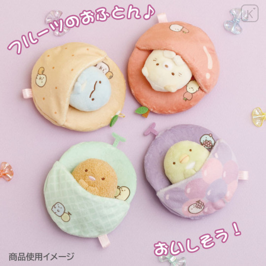 Japan San-X Scene Plush Toy - Sumikko Gurashi : Fruit Parlor Melon Keychain - 3