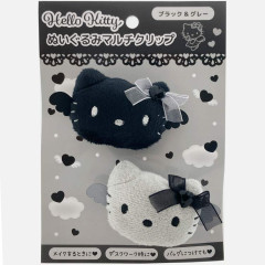 Japan Sanrio Plush Multi Clip Set - Hello Kitty : Black Angel