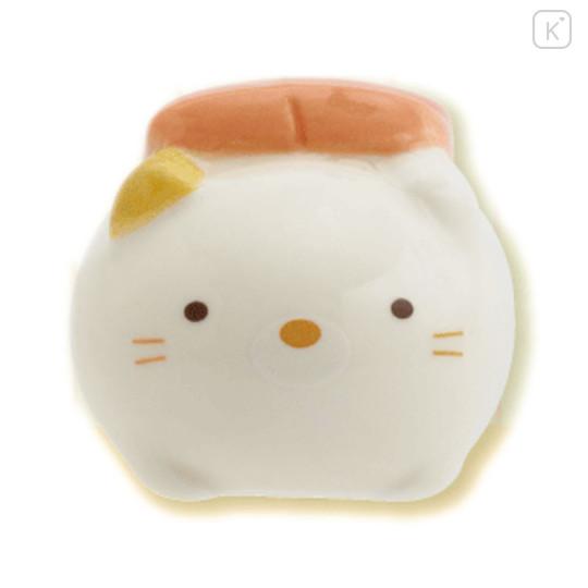 Japan San-X Porcelain Chopstick Rest - Sumikko Gurashi : Anytime Sushi Neko Salmon - 2