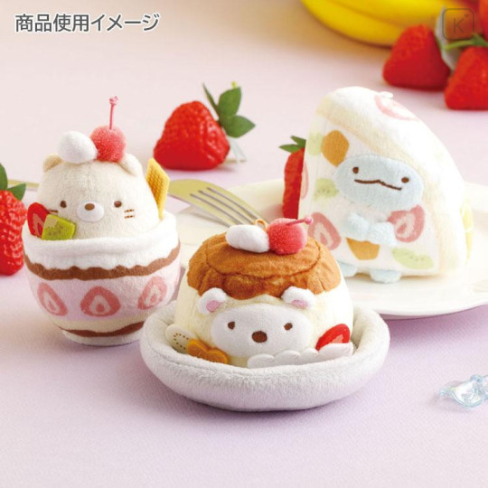 Japan San-X Hanging Plush - Sumikko Gurashi : Fruit Parlor Strawberry Parfait Neko - 4