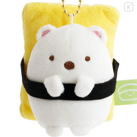 Japan San-X Hanging Plush - Sumikko Gurashi : Anytime Sushi Shirokuma Egg Gunkan - 2