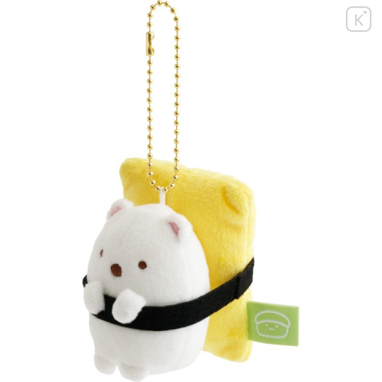 Japan San-X Hanging Plush - Sumikko Gurashi : Anytime Sushi Shirokuma Egg Gunkan - 3
