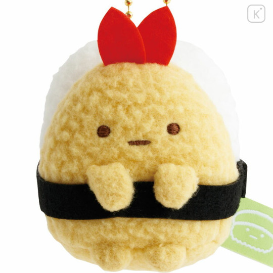Japan San-X Hanging Plush - Sumikko Gurashi : Anytime Sushi Ebifurai no Shippo Fried Shrimp Tail Gunkan - 2