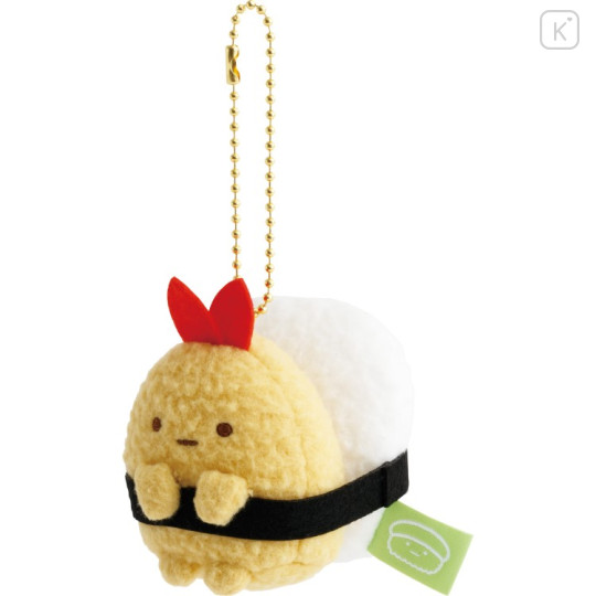 Japan San-X Hanging Plush - Sumikko Gurashi : Anytime Sushi Ebifurai no Shippo Fried Shrimp Tail Gunkan - 3