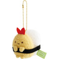 Japan San-X Hanging Plush - Sumikko Gurashi : Anytime Sushi Ebifurai no Shippo Fried Shrimp Tail Gunkan - 3