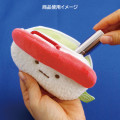 Japan San-X Mini Plush Pouch with Carabiner - Sumikko Gurashi : Anytime Sushi Tuna - 3