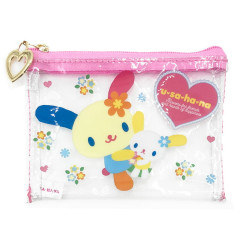 Japan Sanrio Clear Flat Mini Pouch - Usahana : Pink