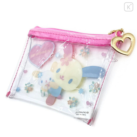 Japan Sanrio Clear Flat Mini Pouch - Usahana : Pink - 2