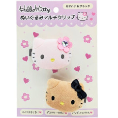 Japan Sanrio Plush Multi Clip Set - Hello Kitty : Kaohana & Black