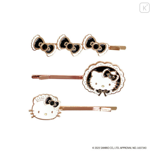Japan Sanrio Hairpin Set - Hello Kitty : Lolita & Maid Black - 1