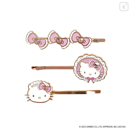 Japan Sanrio Hairpin Set - Hello Kitty : Lolita & Maid Pink - 1