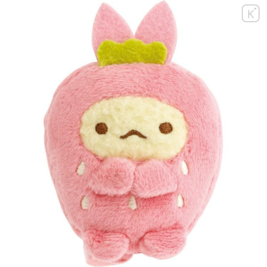 Japan San-X Tenori Plush (SS) Set - Sumikko Gurashi : Fruit Parlor Strawberry Ebiten & Ebifurai no Shippo Fried Shrimp Tail - 4