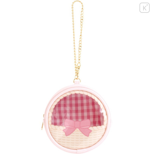 Japan San-X Sumicolle Pouch - Sumikko Gurashi : Fruit Parlor Gingham Ribbon Basket - 1