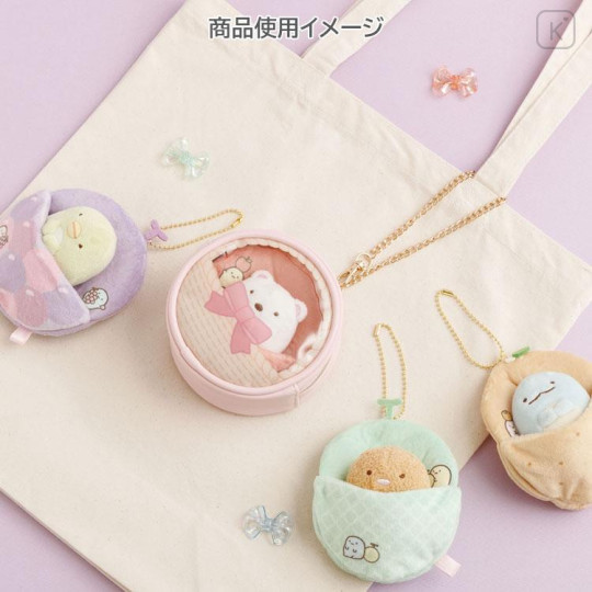 Japan San-X Sumicolle Pouch - Sumikko Gurashi : Fruit Parlor Gingham Ribbon Basket - 4