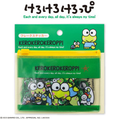 Japan Sanrio Flake Sticker with Slider Case - Keroppi : My Time