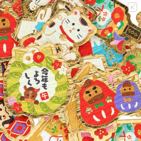 Japan Sanrio Gold Foil Sticker Set - Happy New Year 2026 Lucky Cat - 3