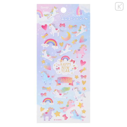 Japan Sanrio Gold Foil Seal Sticker - Happy New Year 2026 Year Of Horse Unicorn - 1